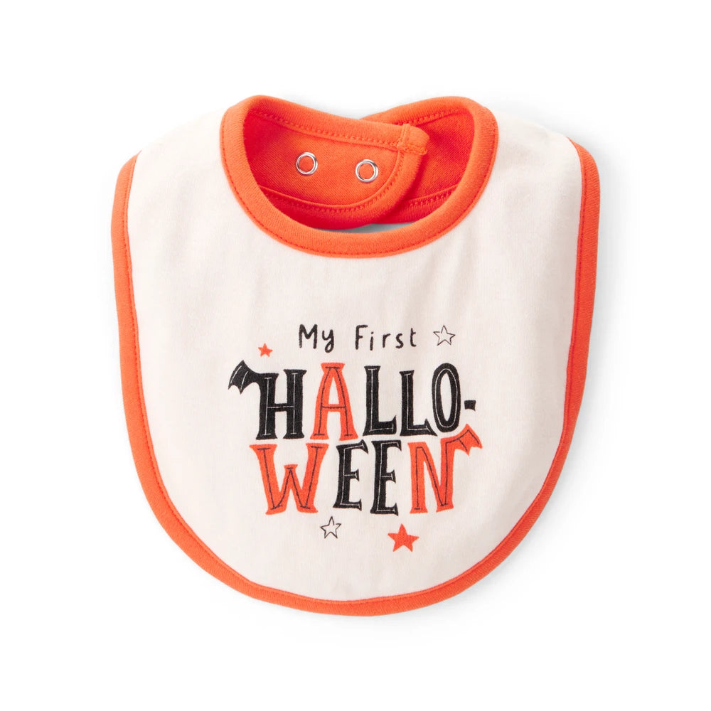 Bavoir My First Halloween Bébé Carter's - Orange & Blanc