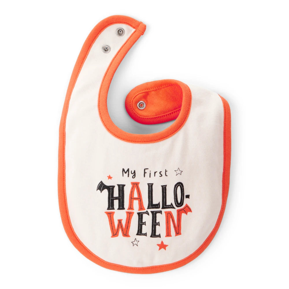Bavoir My First Halloween Bébé Carter's - Orange & Blanc