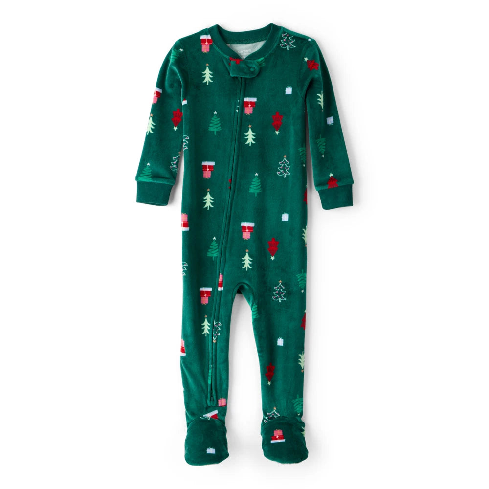 Grenouillère DreamPlush Sapins de Noël Bébé Carter's - Vert