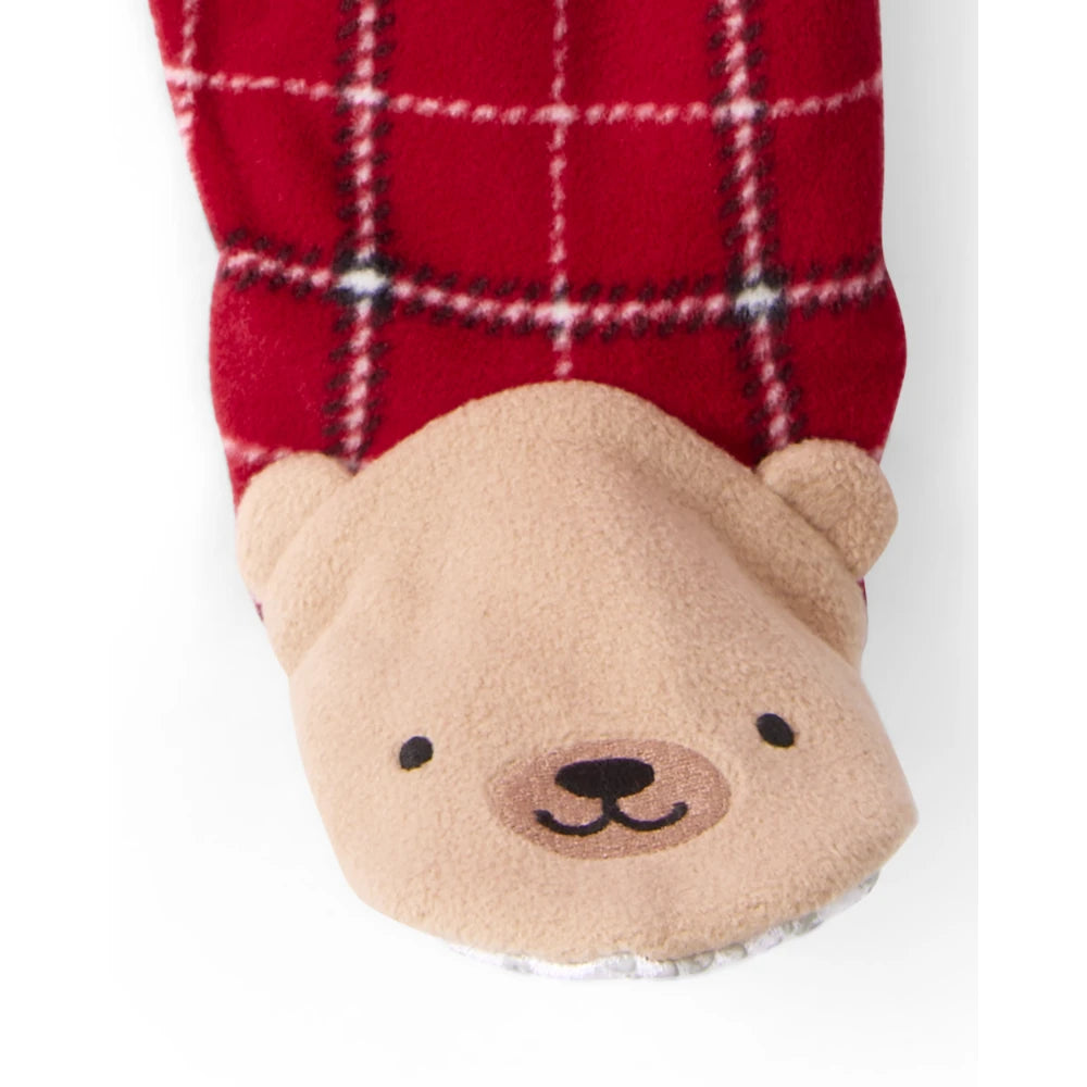 Grenouillère en Polaire Tartan Bébé Garçon Carter's - Rouge