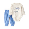 Ensemble Body Little Brother & Pantalon Voitures Bébé Garçon Carter's - Blanc & Bleu