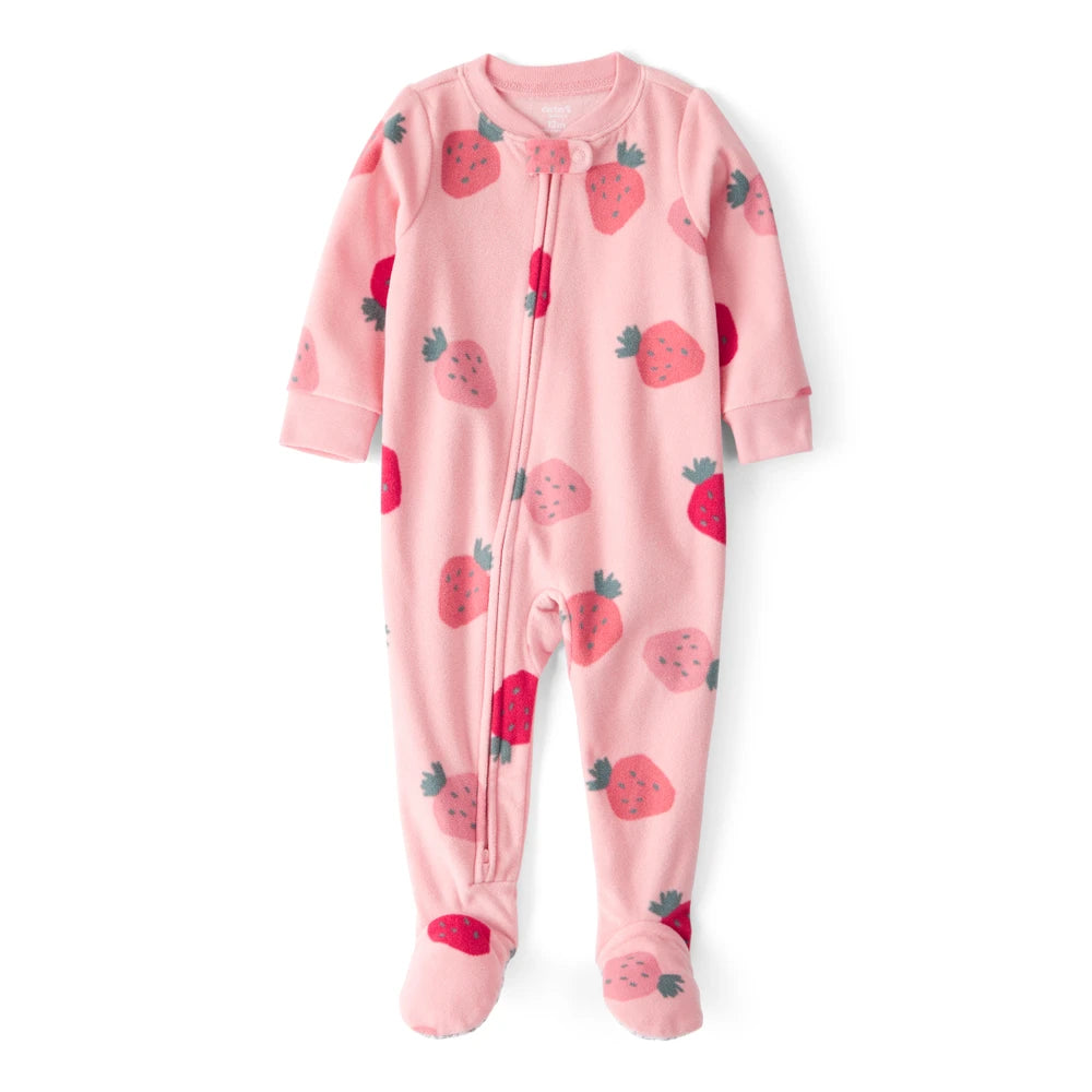Grenouillère en Polaire Fraises Bébé Fille Carter's - Rose
