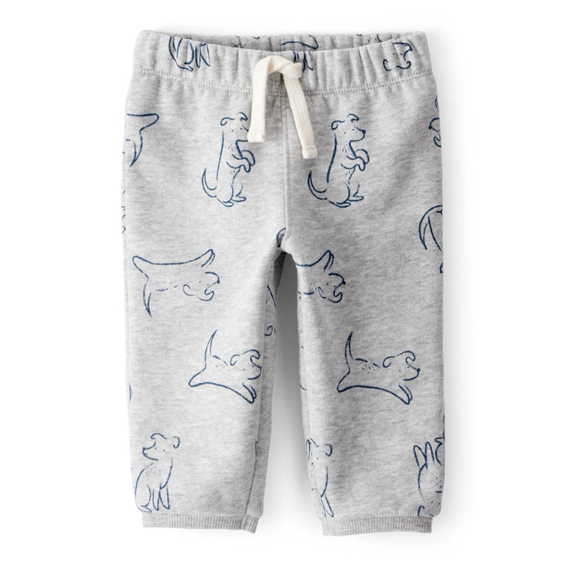 Baby Boy Carter's Dog Print Pull-On Pants - Gray