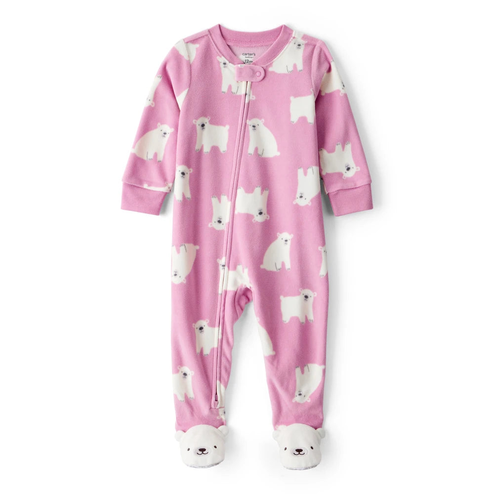 Grenouillère en Polaire Ours Polaire Bébé Fille Carter's - Rose