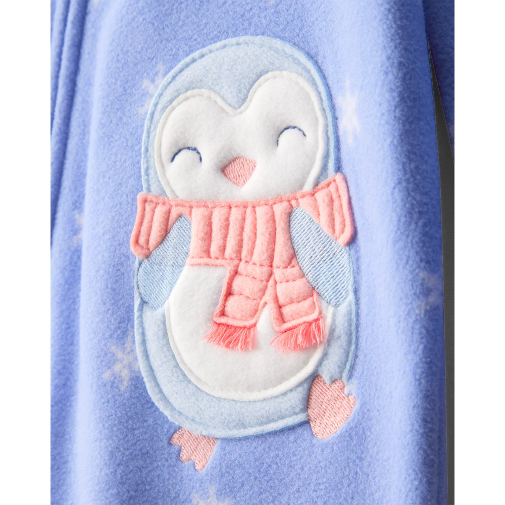 Grenouillère en Polaire Pingouin Bébé Fille Carter's - Bleu