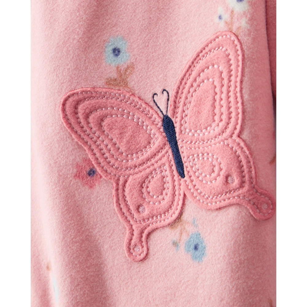 Grenouillère en Polaire Papillons & Fleurs Bébé Fille Carter's - Rose
