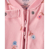 Grenouillère en Polaire Papillons & Fleurs Bébé Fille Carter's - Rose