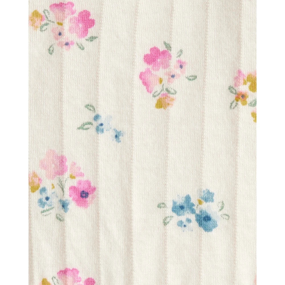 Robe Fleurie à Manches Longues Bébé Fille Carter's - Ivoire