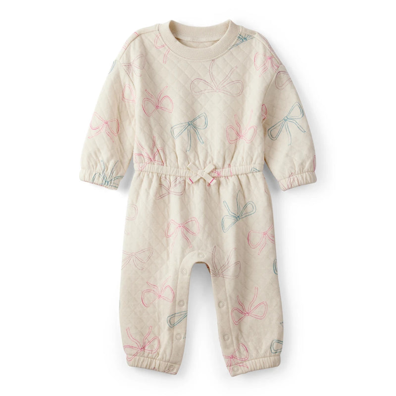 Baby Girl Carter's Long-Sleeve Bow Coverall - Ivory