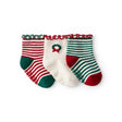 Lot de 3 Paires de Chaussettes de Noël Couronne & Rayures Bébé Fille Carter's - Rouge & Vert