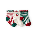 Lot de 3 Paires de Chaussettes de Noël Couronne & Rayures Bébé Fille Carter's - Rouge & Vert