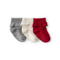 Lot de 3 Paires de Chaussettes en Pointelle Bébé Fille Carter's - Gris Rouge & Blanc