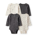 Baby Girl Carter's 4-Pack Long-Sleeve Sheep & Bow Bodysuits - Black & White