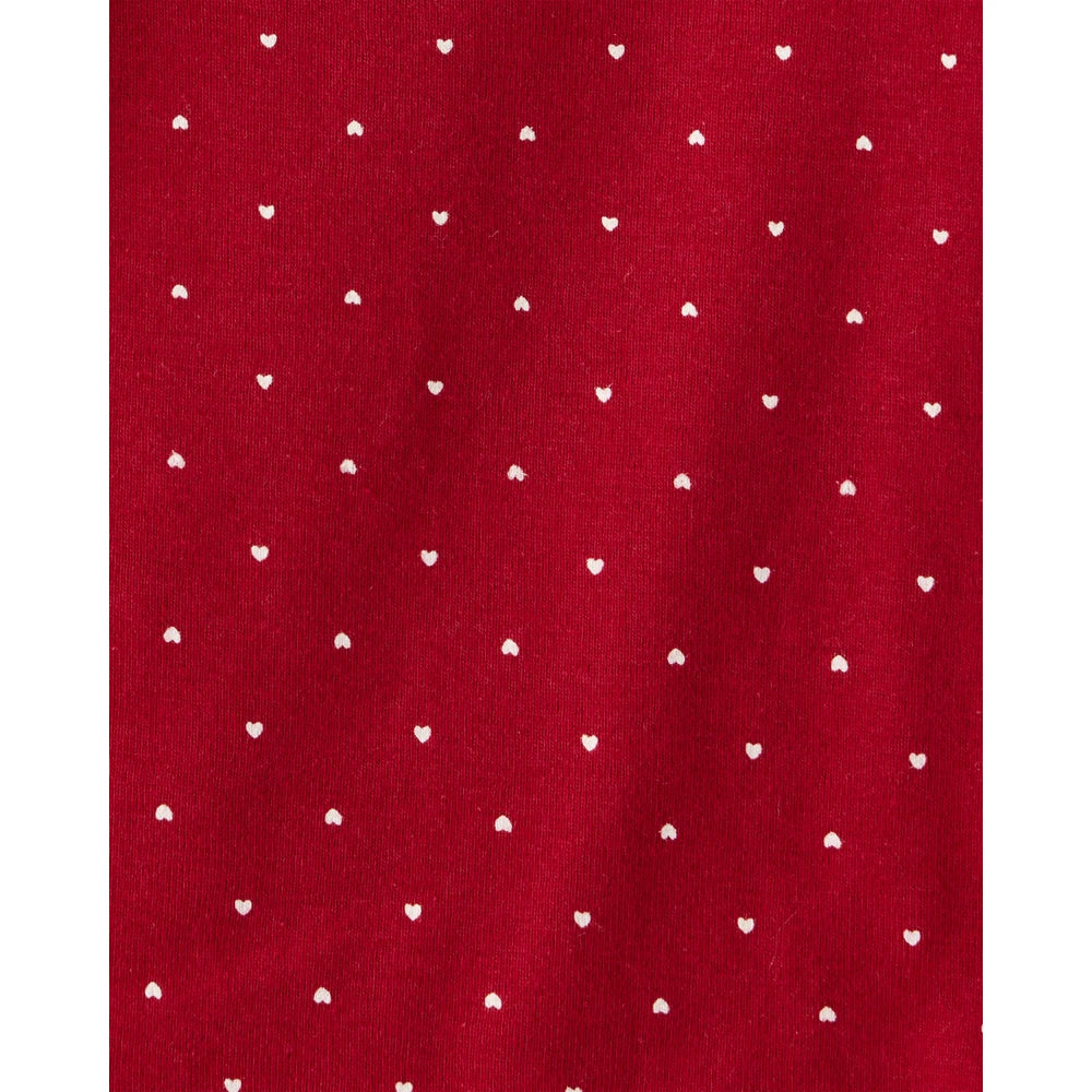 Lot de 4 Bodies à Manches Longues Léopard & Sucre d'Orge Bébé Fille Carter's - Rouge & Blanc