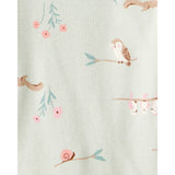 Lot de 4 Bodies à Manches Longues Hiboux & Fleurs Bébé Fille Carter's - Vert Rose & Blanc