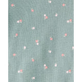 Lot de 4 Bodies à Manches Longues Hiboux & Fleurs Bébé Fille Carter's - Vert Rose & Blanc
