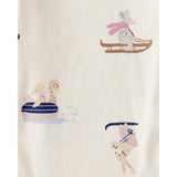 Lot de 4 Bodies à Manches Longues Ours Polaire au Ski Bébé Fille Carter's - Blanc Mauve & Bleu
