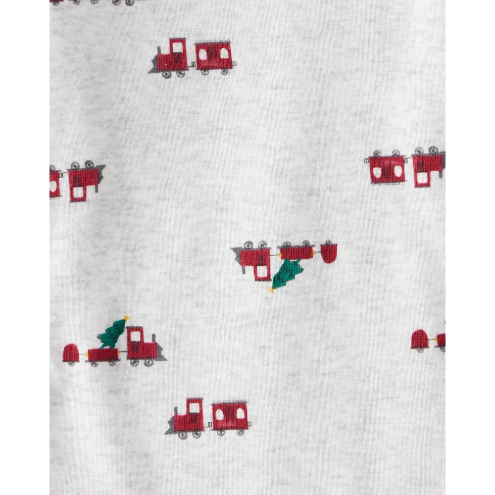 Lot de 4 Bodies à Manches Longues Motifs de Noël Bébé Garçon Carter's - Blanc & Vert