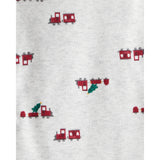 Lot de 4 Bodies à Manches Longues Motifs de Noël Bébé Garçon Carter's - Blanc & Vert