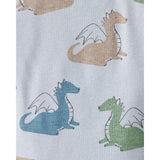 Lot de 4 Bodies à Manches Longues Dragons & Rayures Bébé Garçon Carter's - Bleu Blanc & Vert