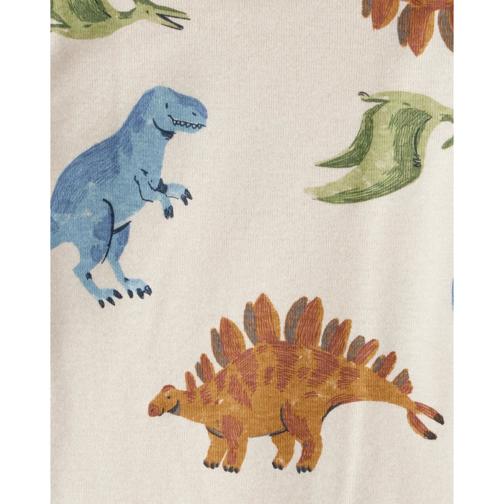 Lot de 4 Bodies à Manches Longues Dinosaures & Rayures Bébé Garçon Carter's - Blanc