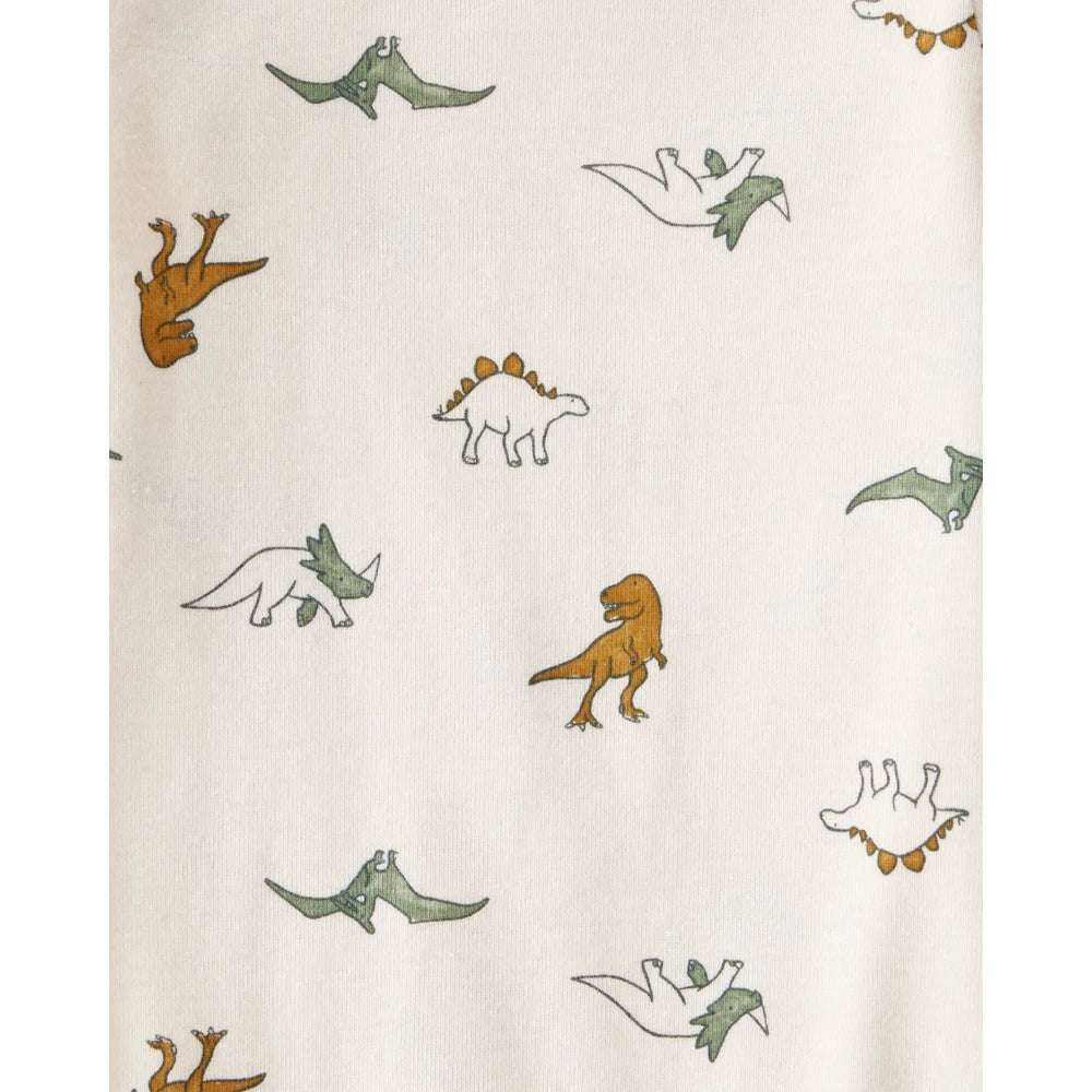 Lot de 4 Bodies à Manches Longues Dinosaures & Rayures Bébé Garçon Carter's - Blanc