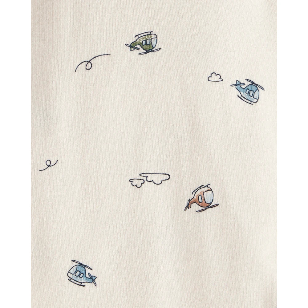 Lot de 4 Bodies à Manches Longues Chantier & Rayures Bébé Garçon Carter's - Blanc & Marine