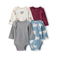 Lot de 4 Bodies à Manches Longues Ours Polaire au Ski Bébé Garçon Carter's - Bleu