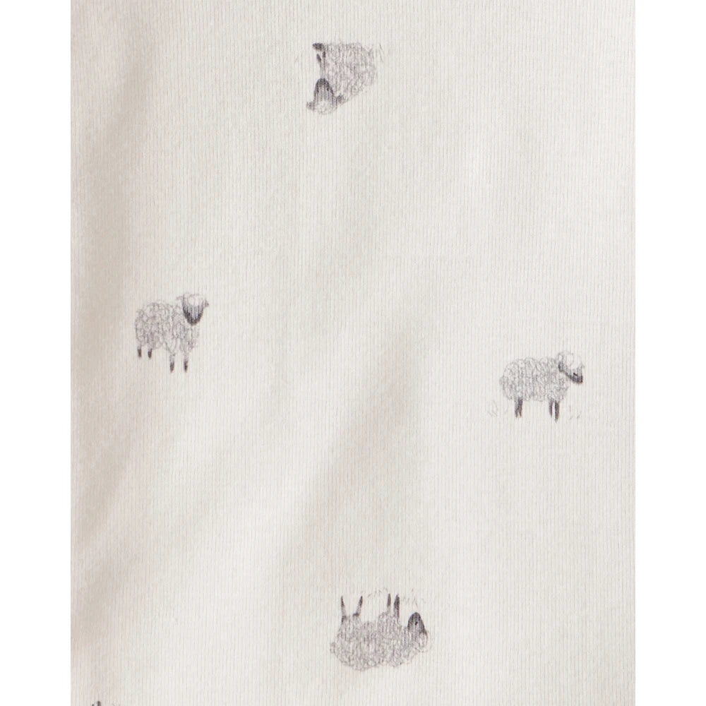 Lot de 4 Bodies à Manches Longues Moutons & Rayures Bébé Garçon Carter's - Blanc