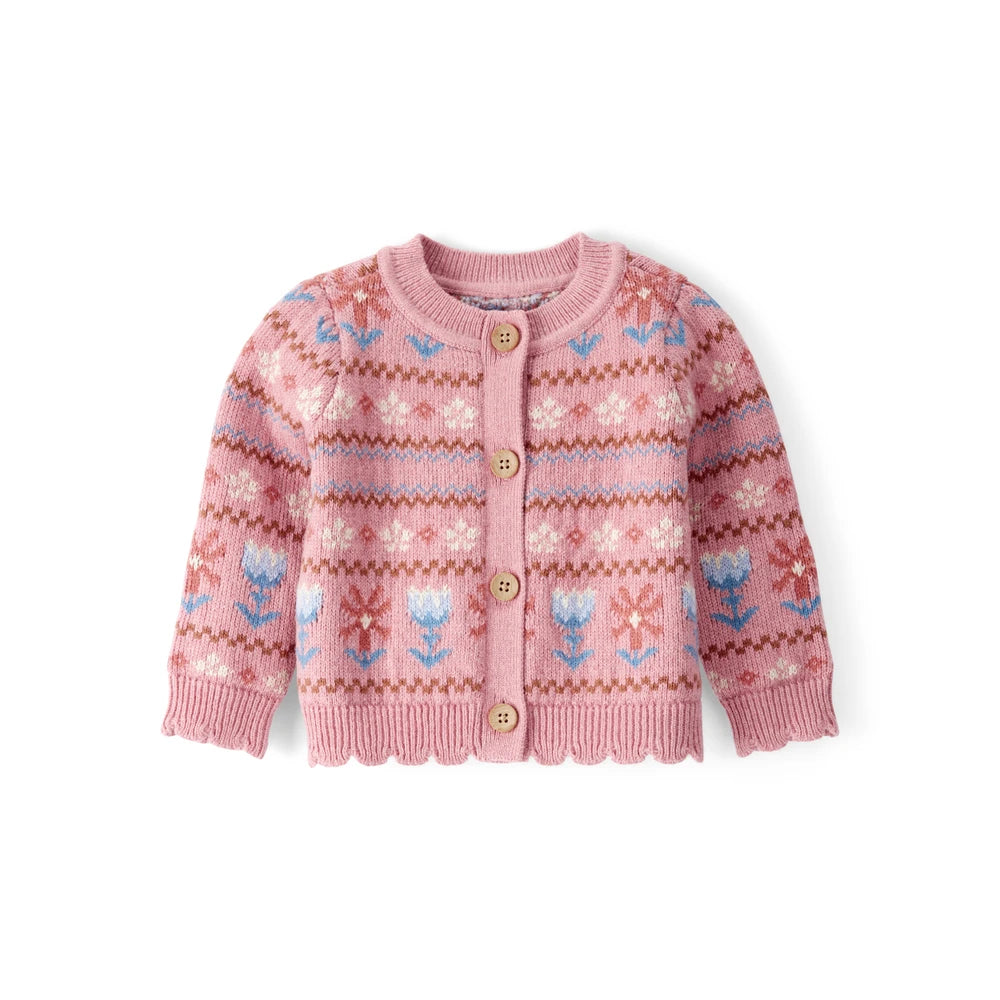 Cardigan Jacquard Bébé Fille OshKosh - Rose