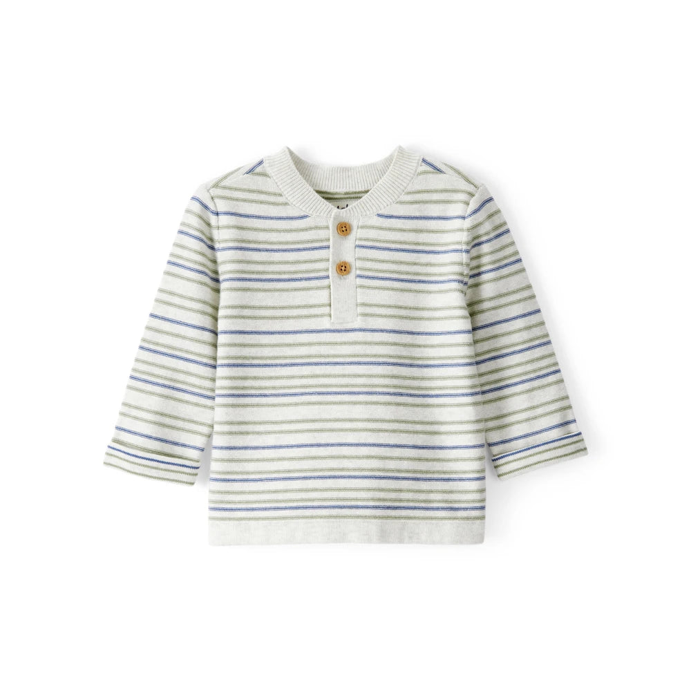 Haut Henley Rayé à Manches Longues Bébé Garçon OshKosh - Gris