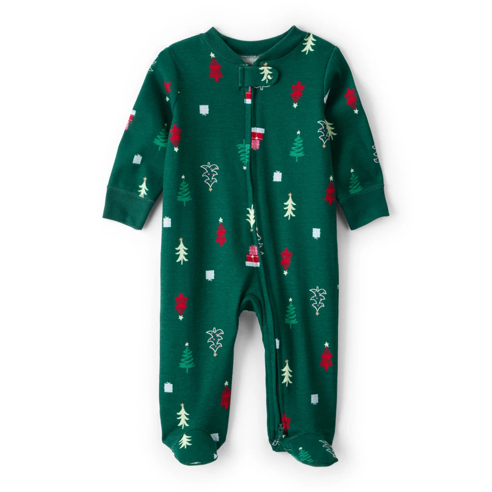 Grenouillère Côtelée en Coton Sapins Bébé Carter's - Vert