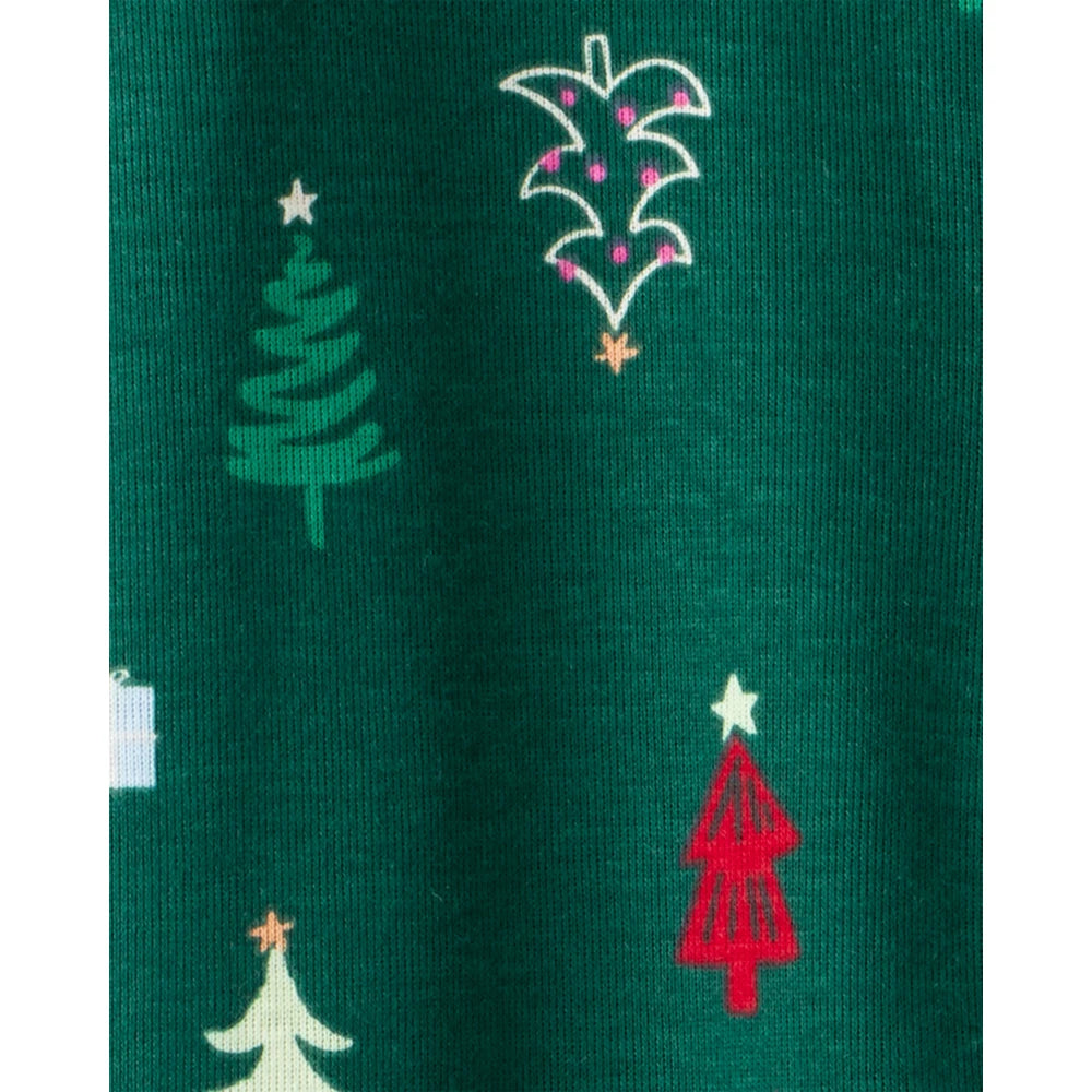 Grenouillère Côtelée en Coton Sapins Bébé Carter's - Vert