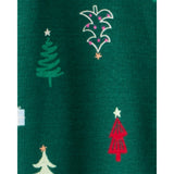 Grenouillère Côtelée en Coton Sapins Bébé Carter's - Vert