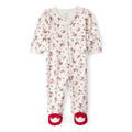 Grenouillère en Coton Petites Fleurs & Nœuds Bébé Fille Carter's - Blanc & Rouge