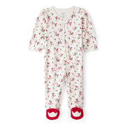 Grenouillère en Coton Petites Fleurs & Nœuds Bébé Fille Carter's - Blanc & Rouge