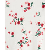 Grenouillère en Coton Petites Fleurs & Nœuds Bébé Fille Carter's - Blanc & Rouge