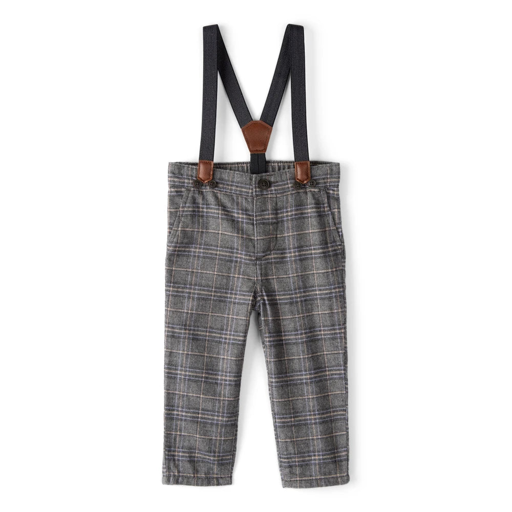 Pantalon à Carreaux avec Bretelles Bébé Garçon OshKosh - Gris