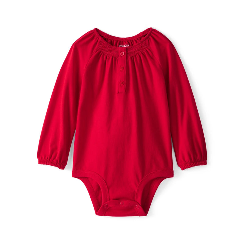 Body à Smocks à Manches Longues Bébé Fille OshKosh - Rouge