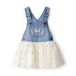 Jupe-Salopette Chambray et Tulle Bébé Fille OshKosh - Bleu & Crème