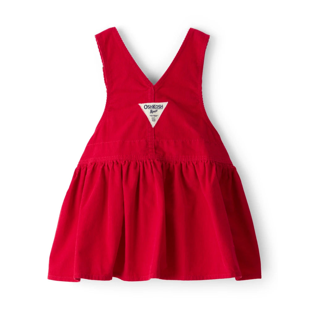 Jupe-Salopette en Velours Côtelé Bébé Fille OshKosh - Rouge
