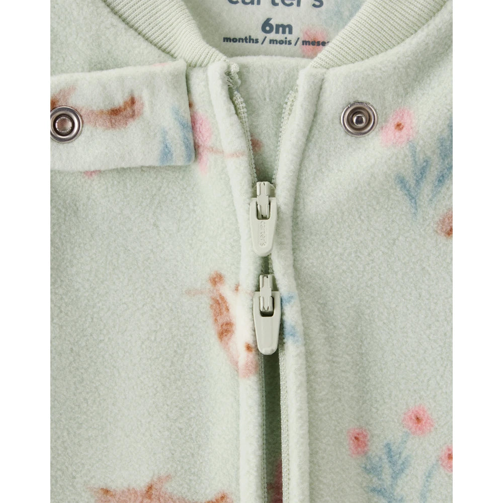 Grenouillère en Micropolaire Écureuils & Hiboux Bébé Fille Carter's - Vert