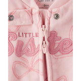 Grenouillère en Micropolaire Nœuds Little Sis Bébé Fille Carter's - Rose
