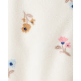 Grenouillère en Micropolaire Petites Fleurs Bébé Fille Carter's - Blanc
