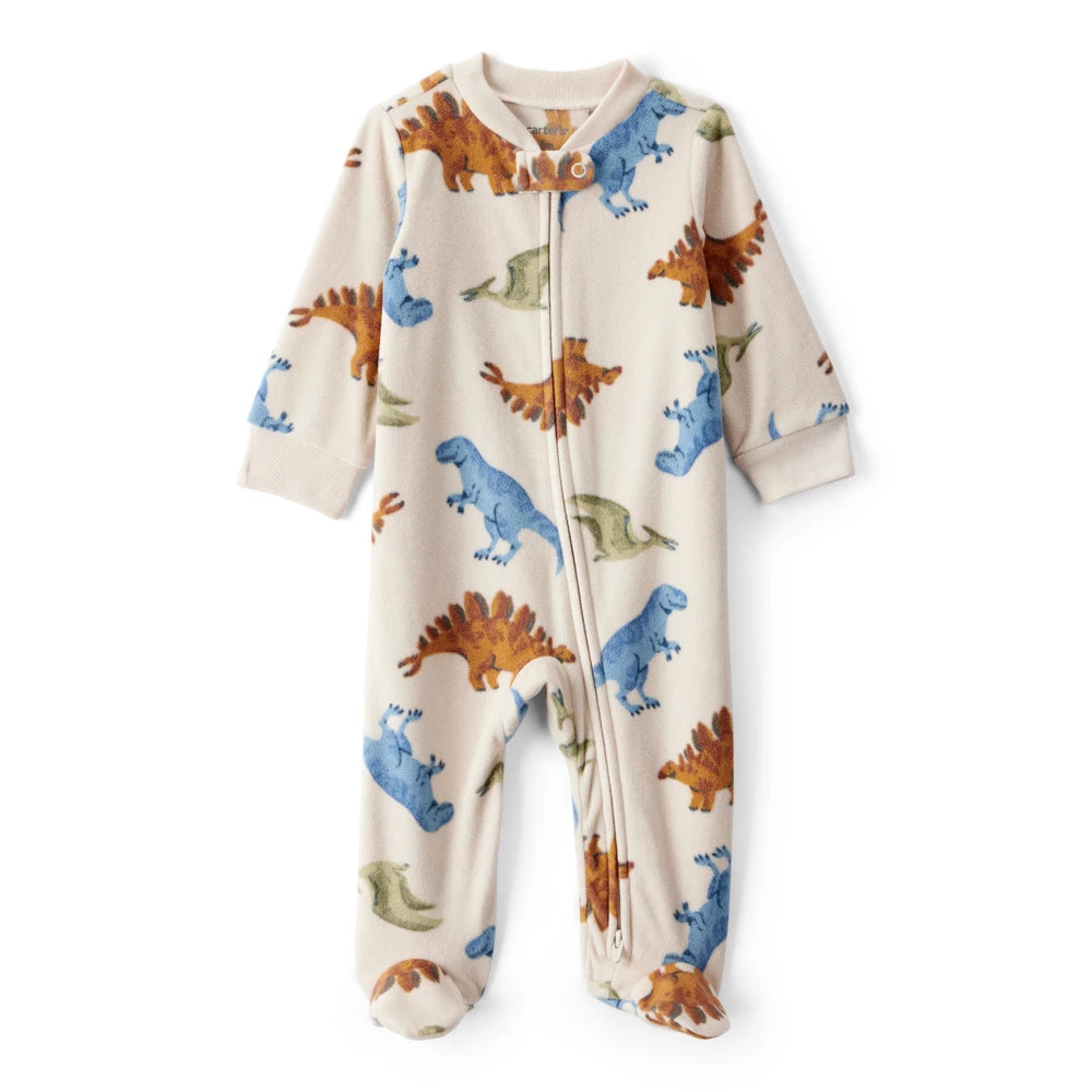 Grenouillère en Micropolaire Dinosaures Bébé Garçon Carter's - Blanc