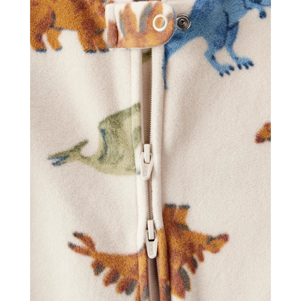 Grenouillère en Micropolaire Dinosaures Bébé Garçon Carter's - Blanc