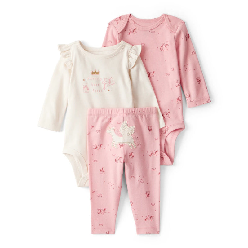 Baby Girl Carter's 3-Piece Unicorn Bodysuits & Pants Set - Pink