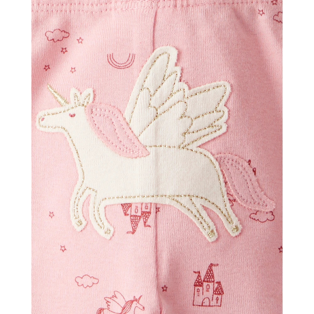 Ensemble 3 Pièces Bodies & Pantalon Licorne Bébé Fille Carter's - Rose
