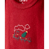 Ensemble 3 Pièces Bodies & Pantalon Train de Noël Bébé Garçon Carter's - Rouge