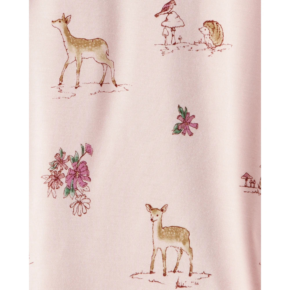 Lot de 2 Bodies à Manches Longues PurelySoft Faons Bébé Fille Carter's - Bordeaux & Rose
